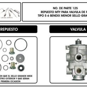 REPUESTO VALVULA PIE E-6 MENOR SELLO GRANDE