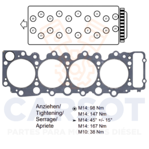JUNTA CABEZA 1.47MM 4HK1 ELF400 ELF600 8973754330 898555400