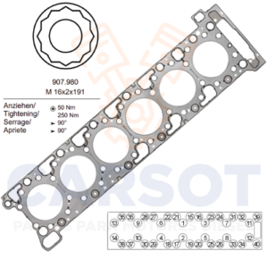 JUNTA CABEZA DD15 CAMISA SIN APR A4720161420 A4720160420